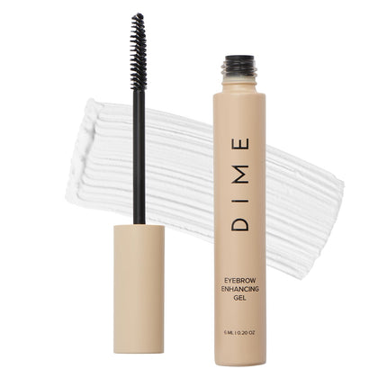 DIME front packaging showing clean clear brow gel, easy styling benefit