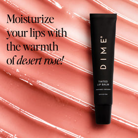 DIME Desert Rose with shea and meadowfoam visuals emphasizing moisturizing ingredients