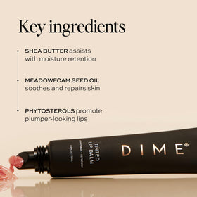 DIME Desert Rose open tube top view revealing balm surface and convenient twist-up design