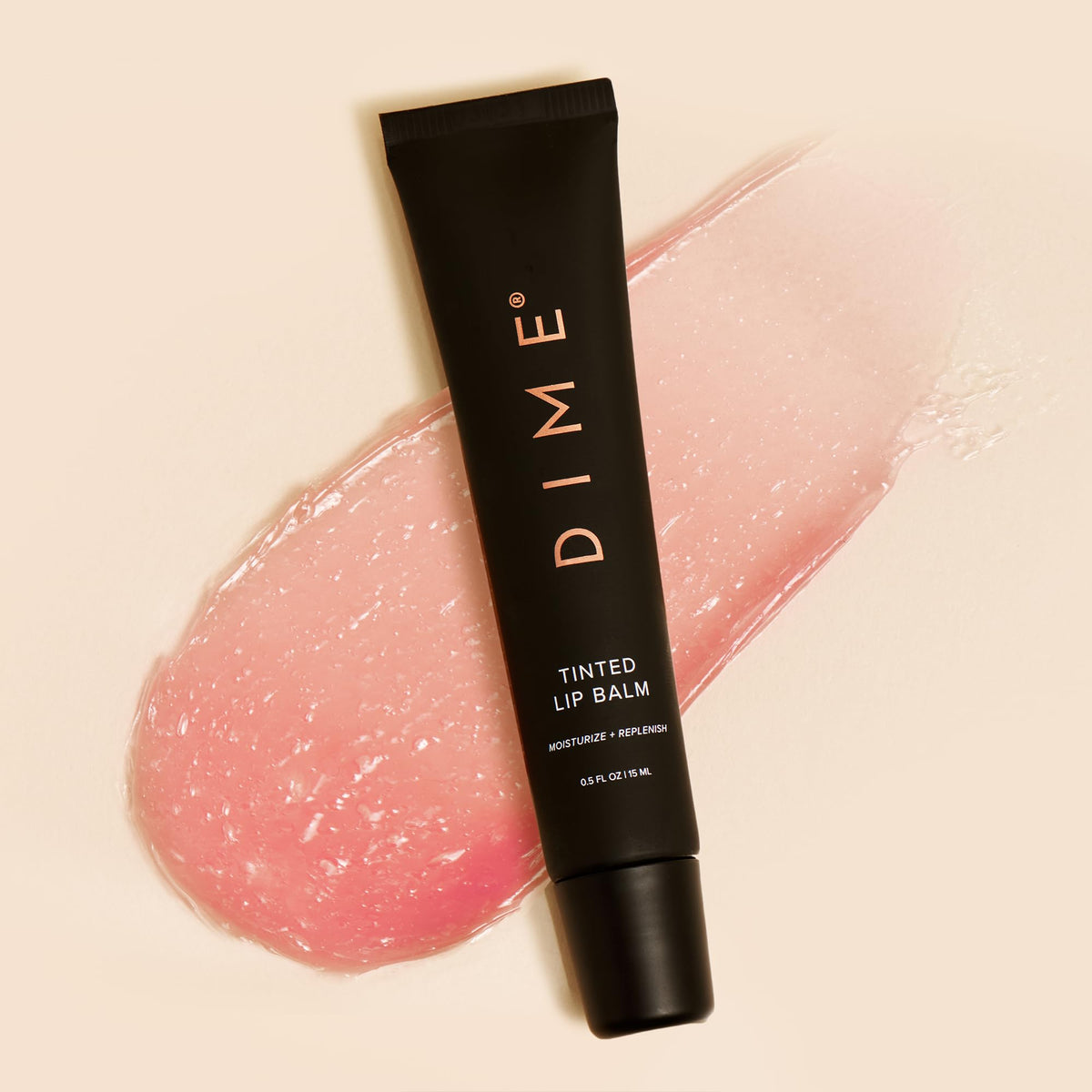 DIME Desert Rose swatch on wrist illustrating buildable color and subtle sheen