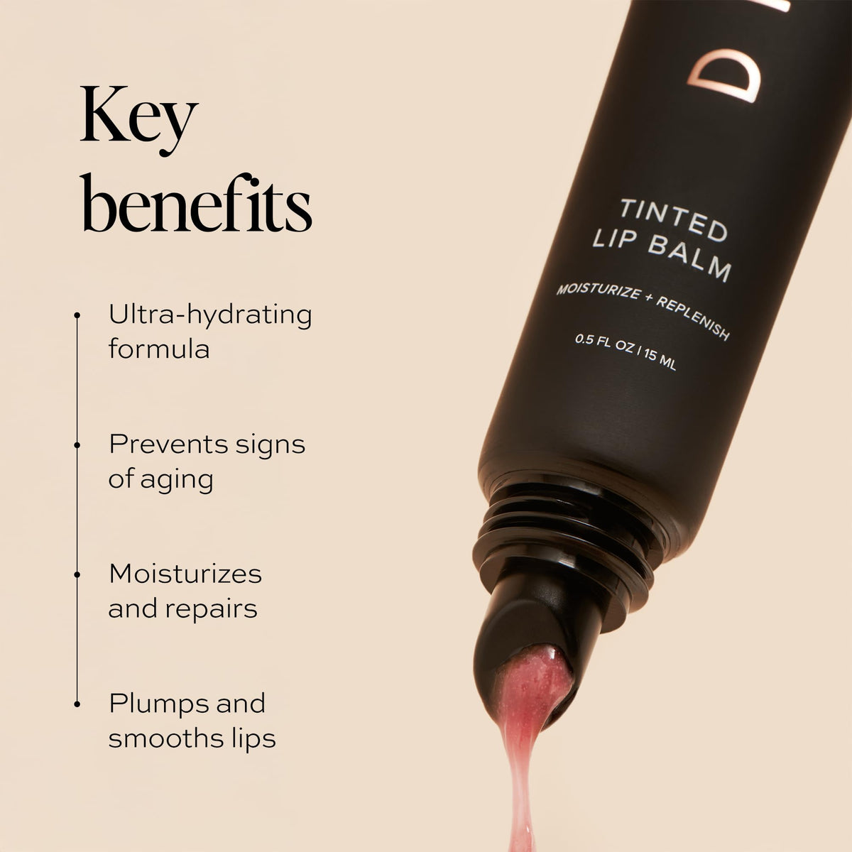 DIME Desert Rose balm texture close-up highlighting creamy hydration and smooth finish