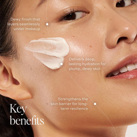 DIME Dewy Day Cream open jar texture demonstrating lightweight hydration