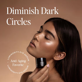 Model applying DIME serum around orbital bone demonstrating gentle patting benefit