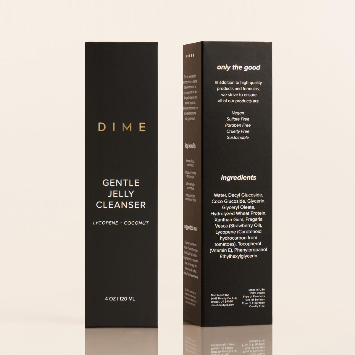 DIME before and after makeup removal showing effective gentle cleansing