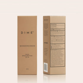 DIME product on bathroom counter in morning routine lifestyle setting