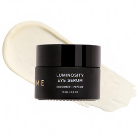 DIME bottle front view showing compact eye serum and brightening promise