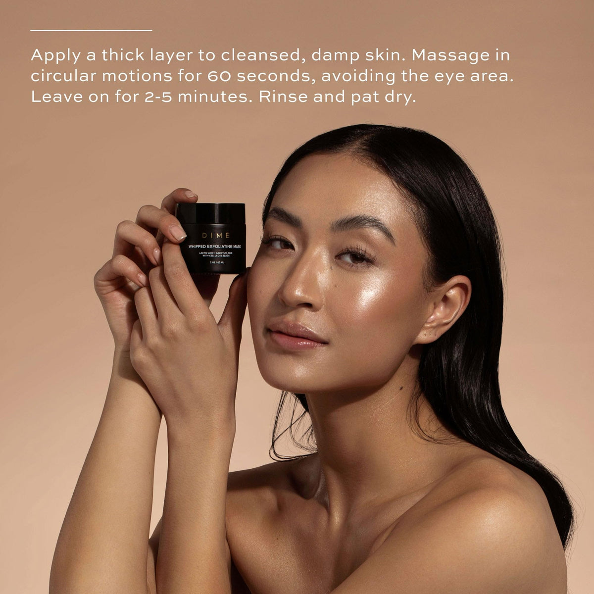 DIME mask next to toner and serum illustrating full routine