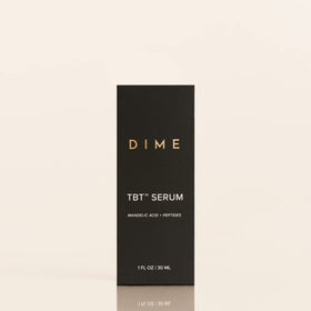 Bedside night routine with DIME TBT Serum showing overnight renewal convenience