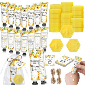Dimsile front packaging showing full 25-set bee favor kit and cheerful presentation benefit