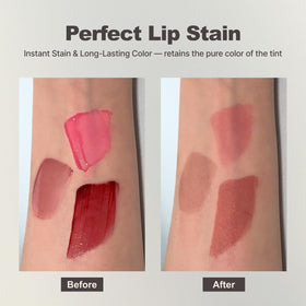 DINTO arm swatches comparing intensity and buildable coverage