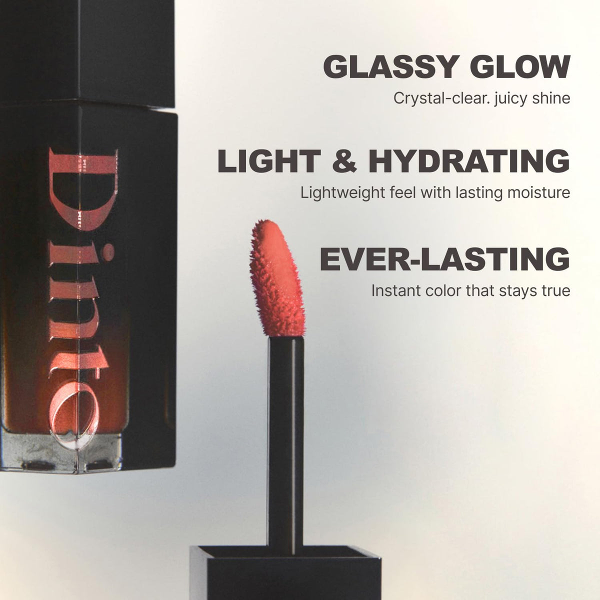 DINTO texture drop demonstrating water-to-oil glossy hydration