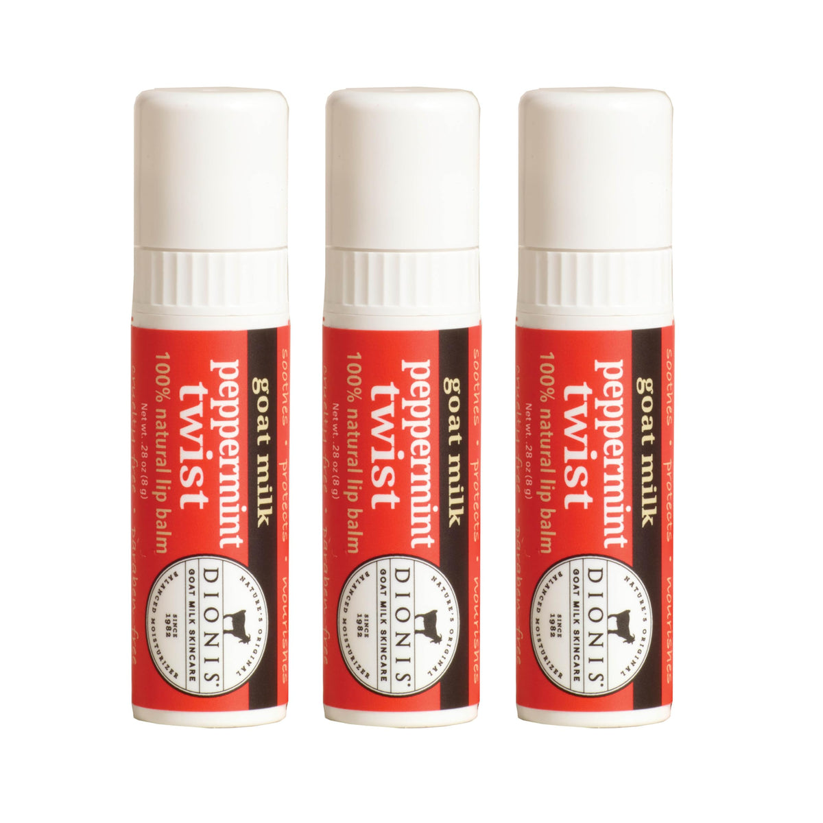 Dionis front packaging showing jumbo lip balm and benefits