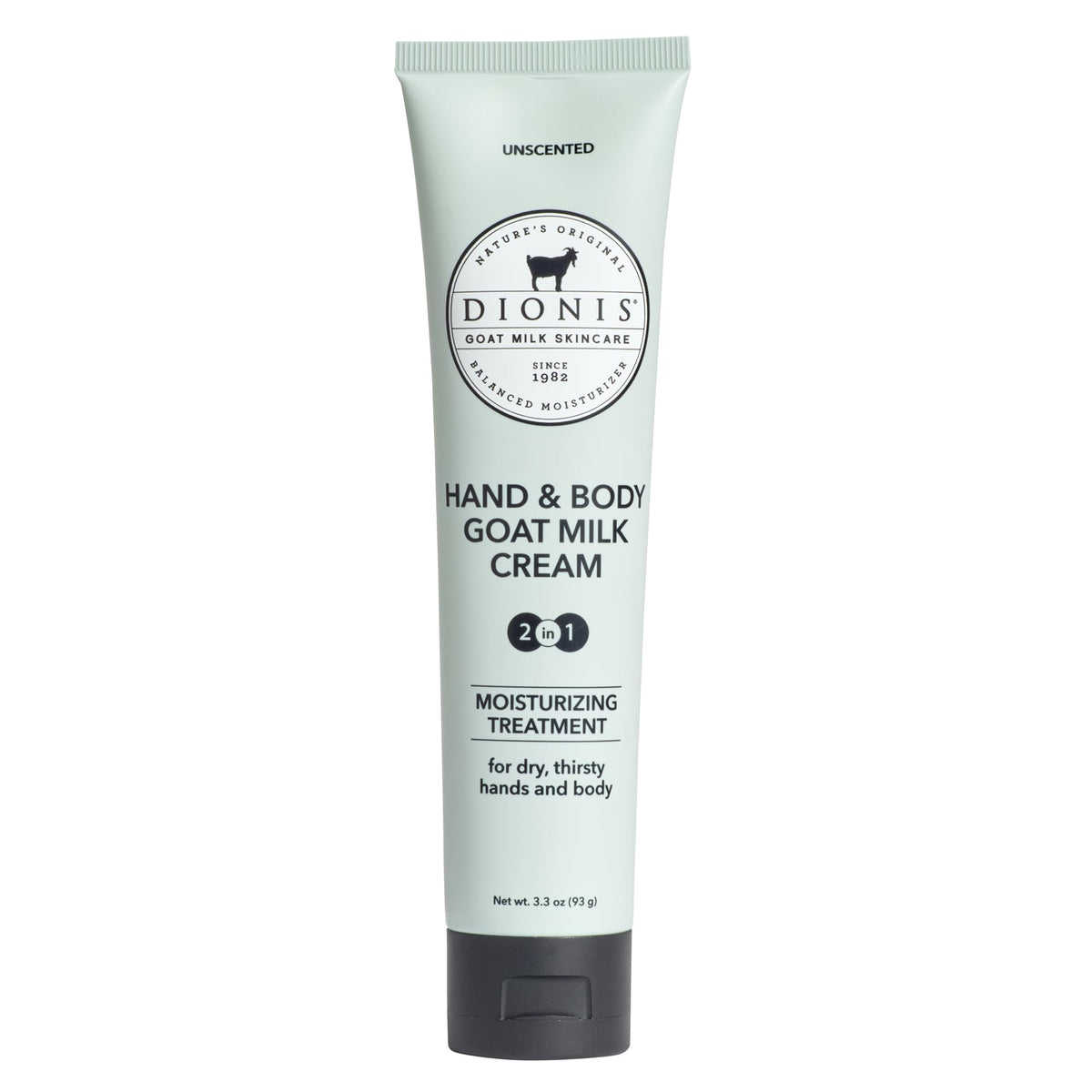 Dionis lotion front tube showing label and travel-friendly size benefit