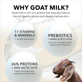Dionis label close-up highlighting goat milk and vitamin ingredients
