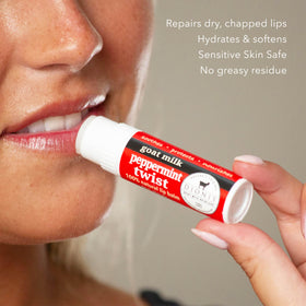 Dionis goat milk lip balm texture close-up for smooth application