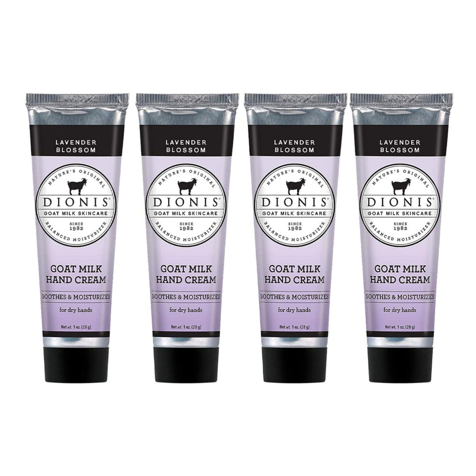 Dionis front packaging showing four 1 oz lavender blossom tubes for easy travel