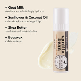 Dionis open cap showing balm surface for smooth, long-lasting application