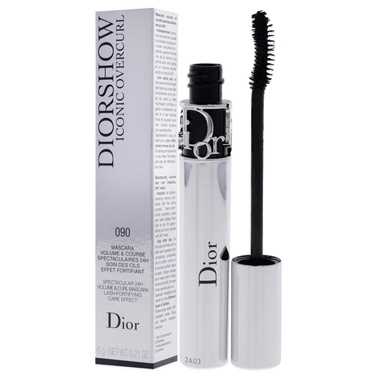 Dior Diorshow Iconic Overcurl curved brush close-up demonstrating lift and precise application benefit