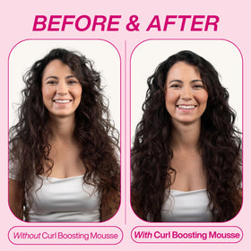 Dippity Do application scrunching damp hair for enhanced curl formation