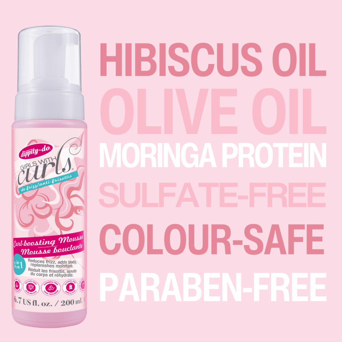 Dippity Do hibiscus and olive oil ingredient focus nourishing curls