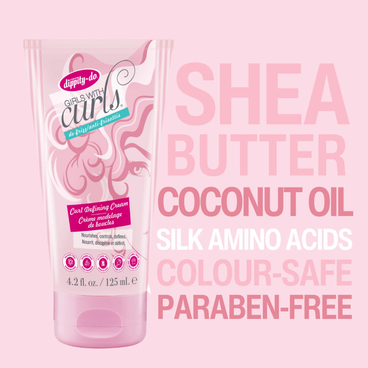 dippity do shea and coconut ingredients highlighting nourishment benefit