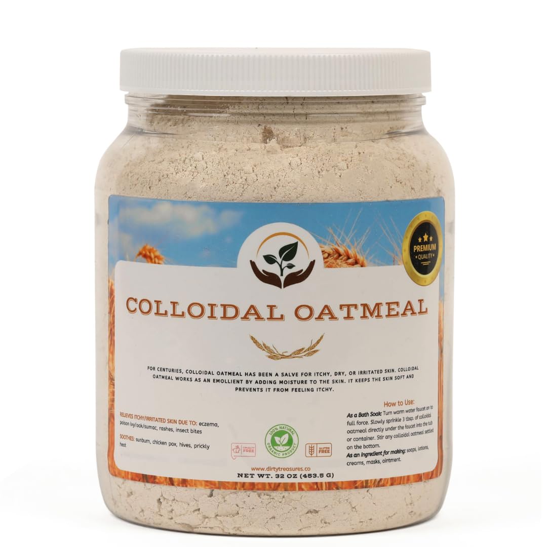 Dirty Treasures front packaging showing 32 oz jar and clear label, promotes gentle relief