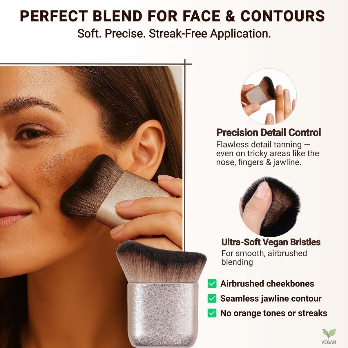 Diryi kabuki brush detail for precise blending on face and edges