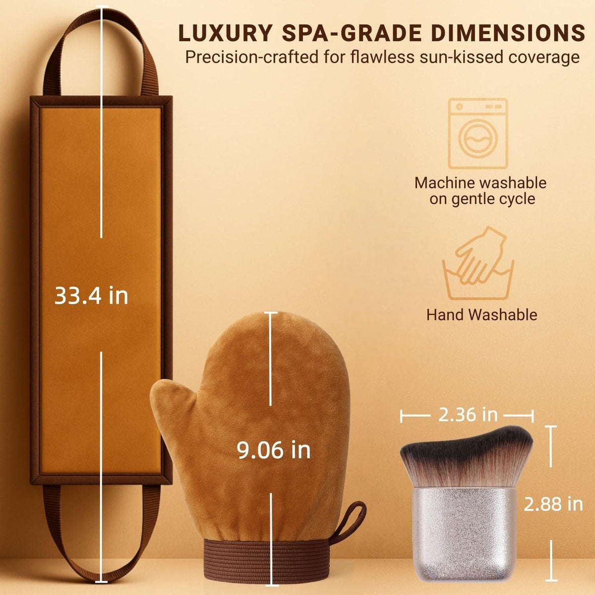 Diryi tools on bathroom counter suggesting quick, mess-free tanning routine