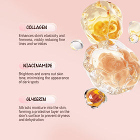 Disunie ingredients label showing key actives for hydration and firmness