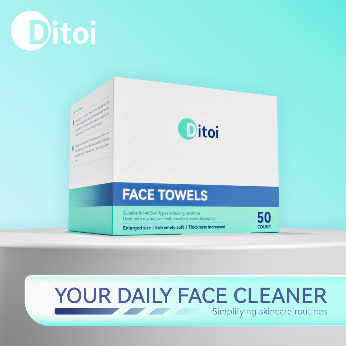 Ditoi open pack revealing fifty large sheets for easy single-use access