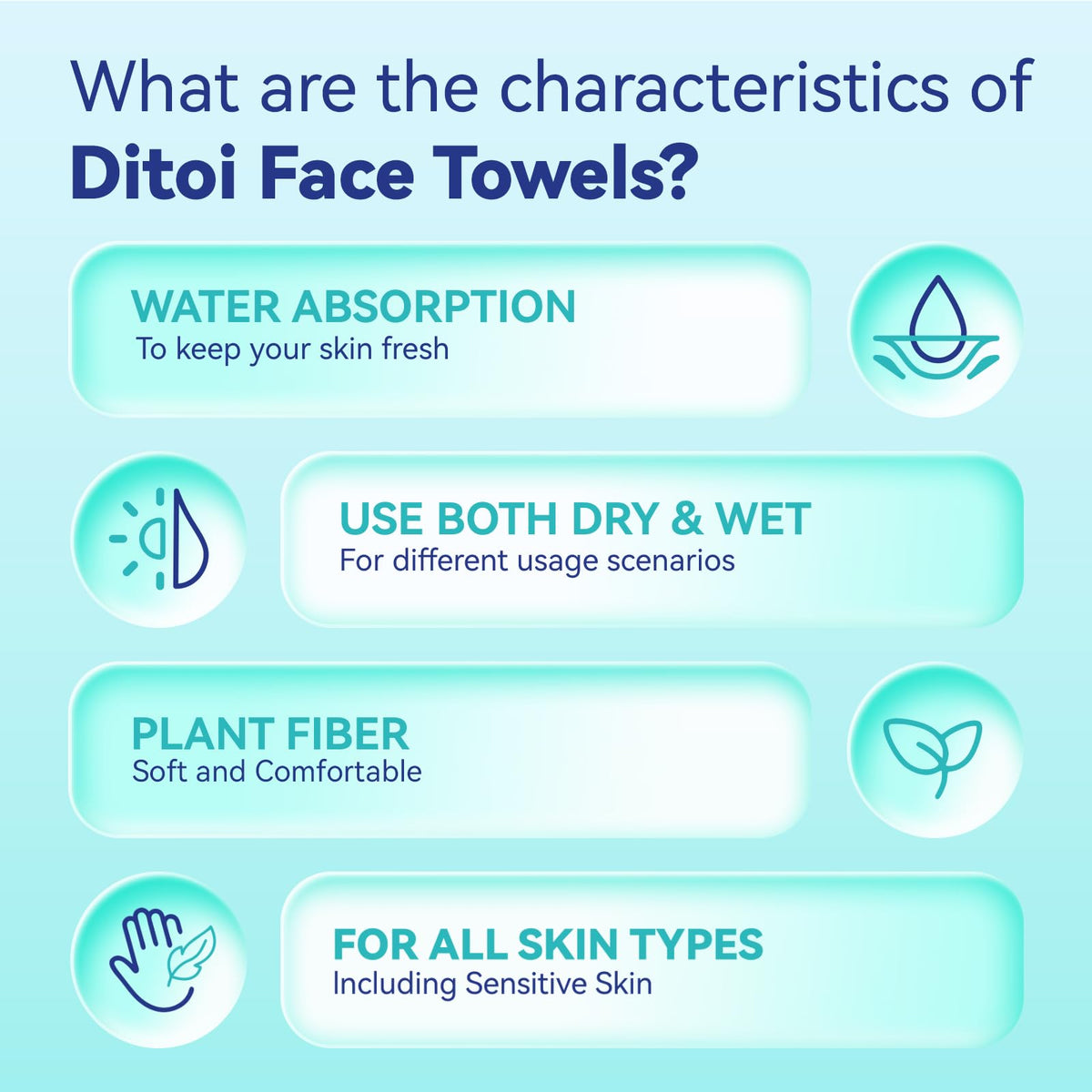 Ditoi damp towel used in bathroom for wet cleansing and quick skincare