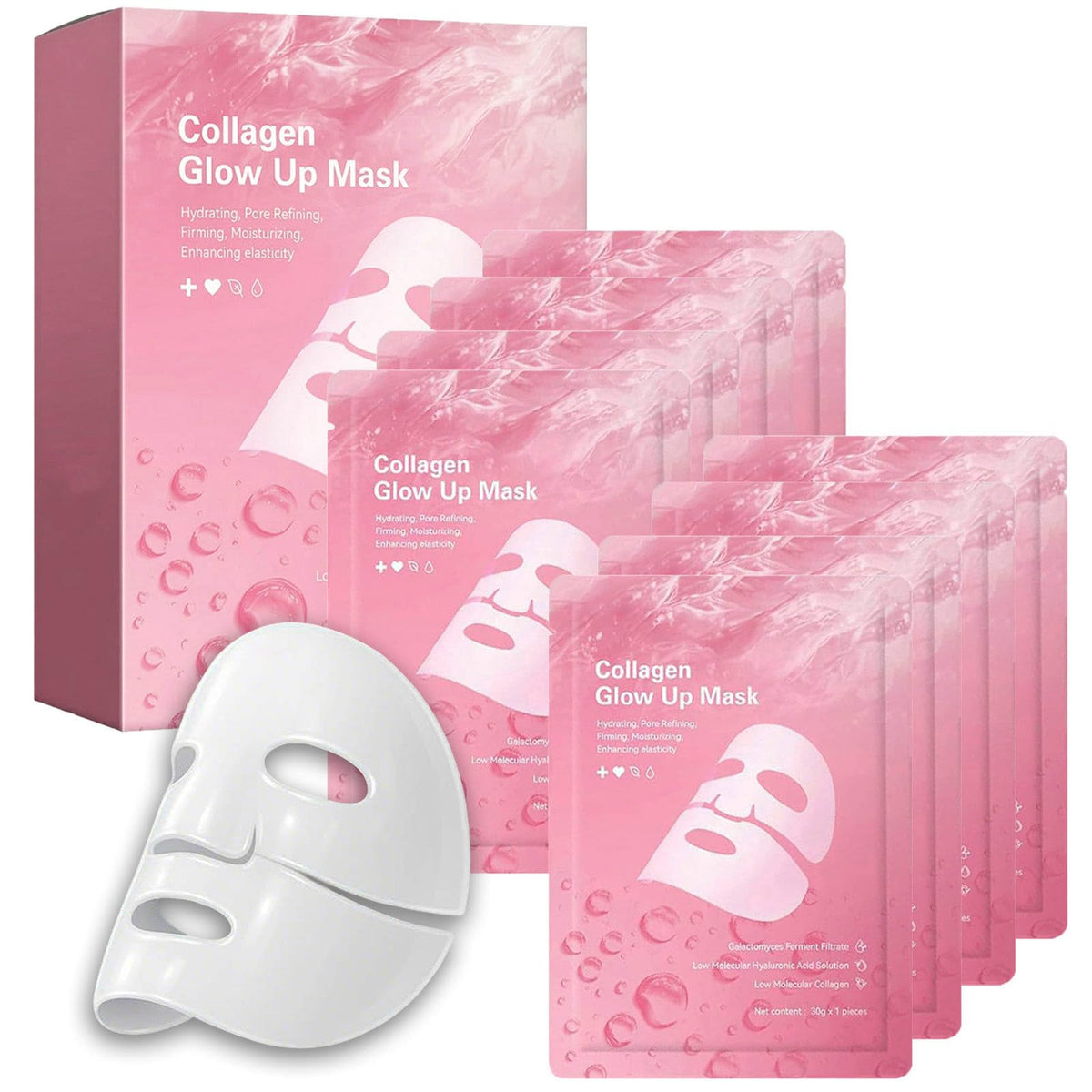DiuGouNi front packaging showing 8-sheet overnight mask pack for convenience