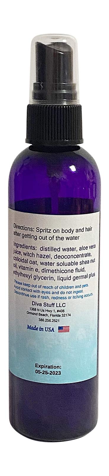 Diva Stuff Swim Spritz being spritzed on hair and skin for chlorine protection