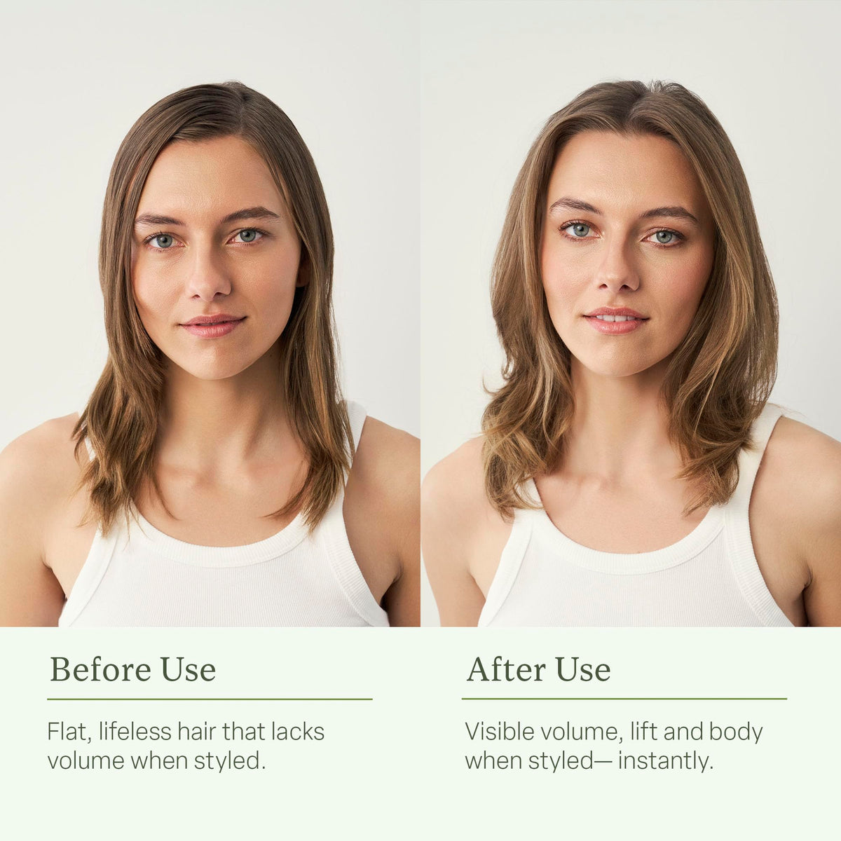 divi before and after volume comparison demonstrating thicker-looking hair benefit