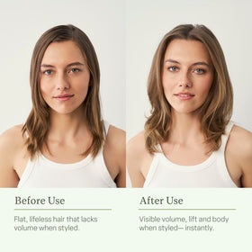 divi before and after volume comparison demonstrating thicker-looking hair benefit