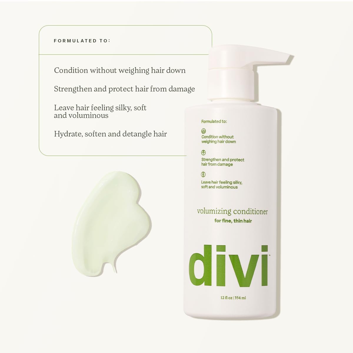 Divi conditioner pour texture showing silky finish and added bounce