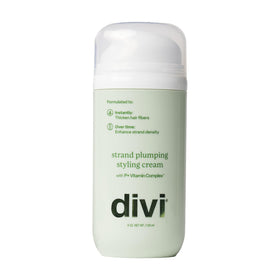 divi front packaging showing strand styling cream for instant volume