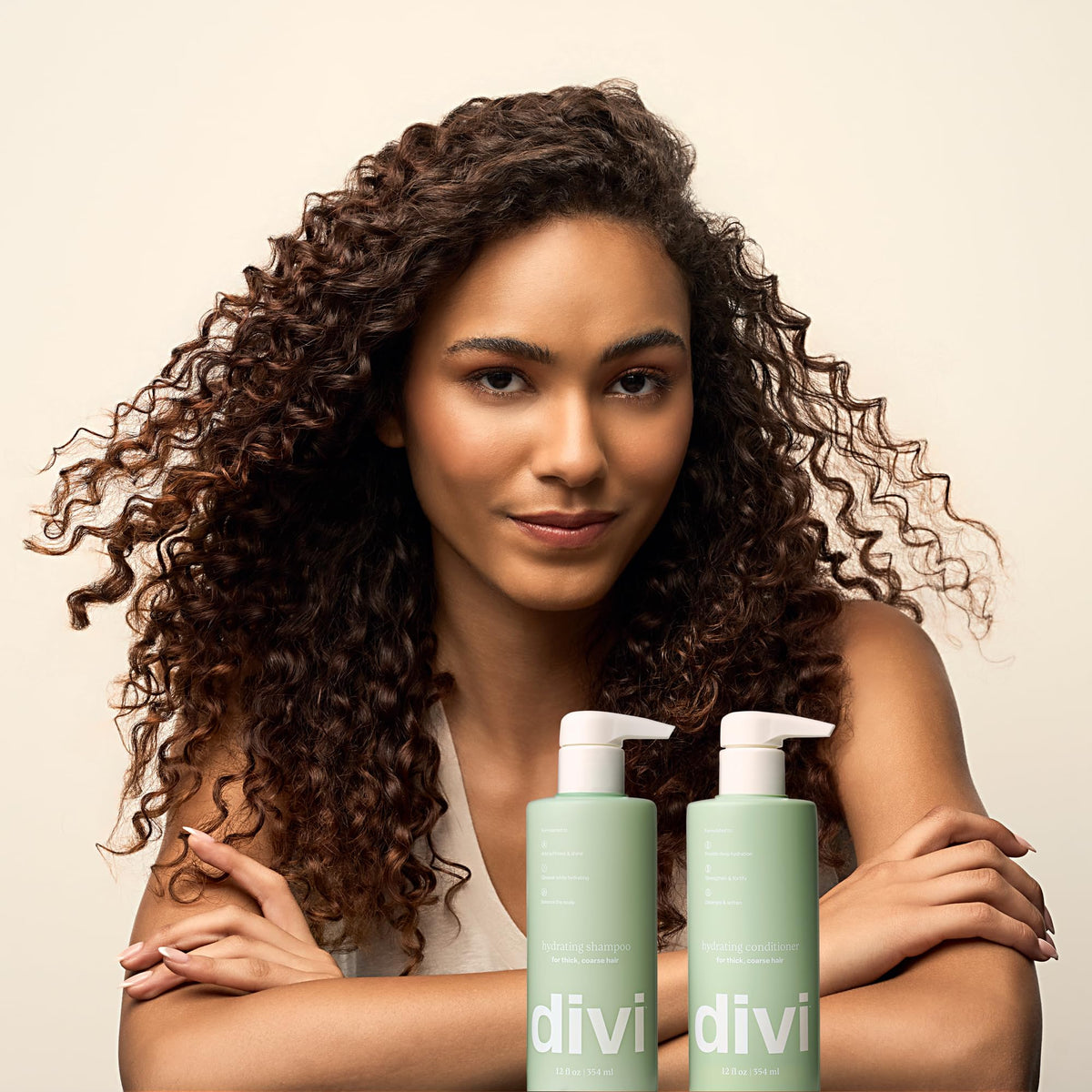 Divi ingredients flatlay with botanical extracts communicating natural nourishment