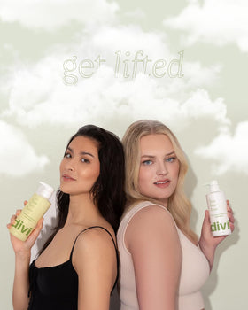 divi lifestyle model with blow-dried hair illustrating lifted, touchable volume