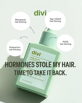 divi serum on bathroom shelf in routine setting promoting consistent use