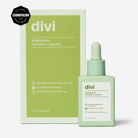 divi applying serum with dropper to scalp for targeted nourishment