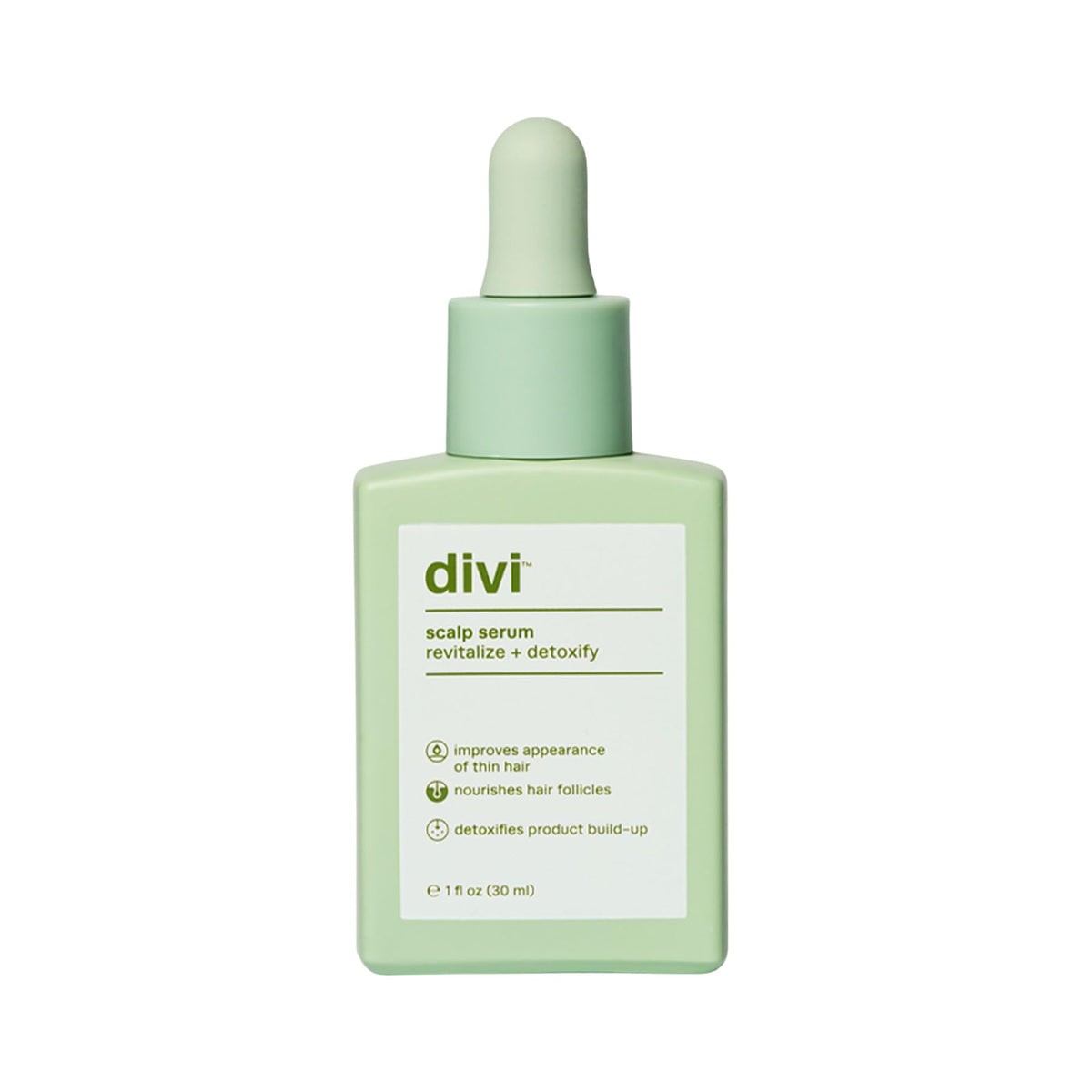divi scalp serum front bottle showing packaging and award for visible confidence