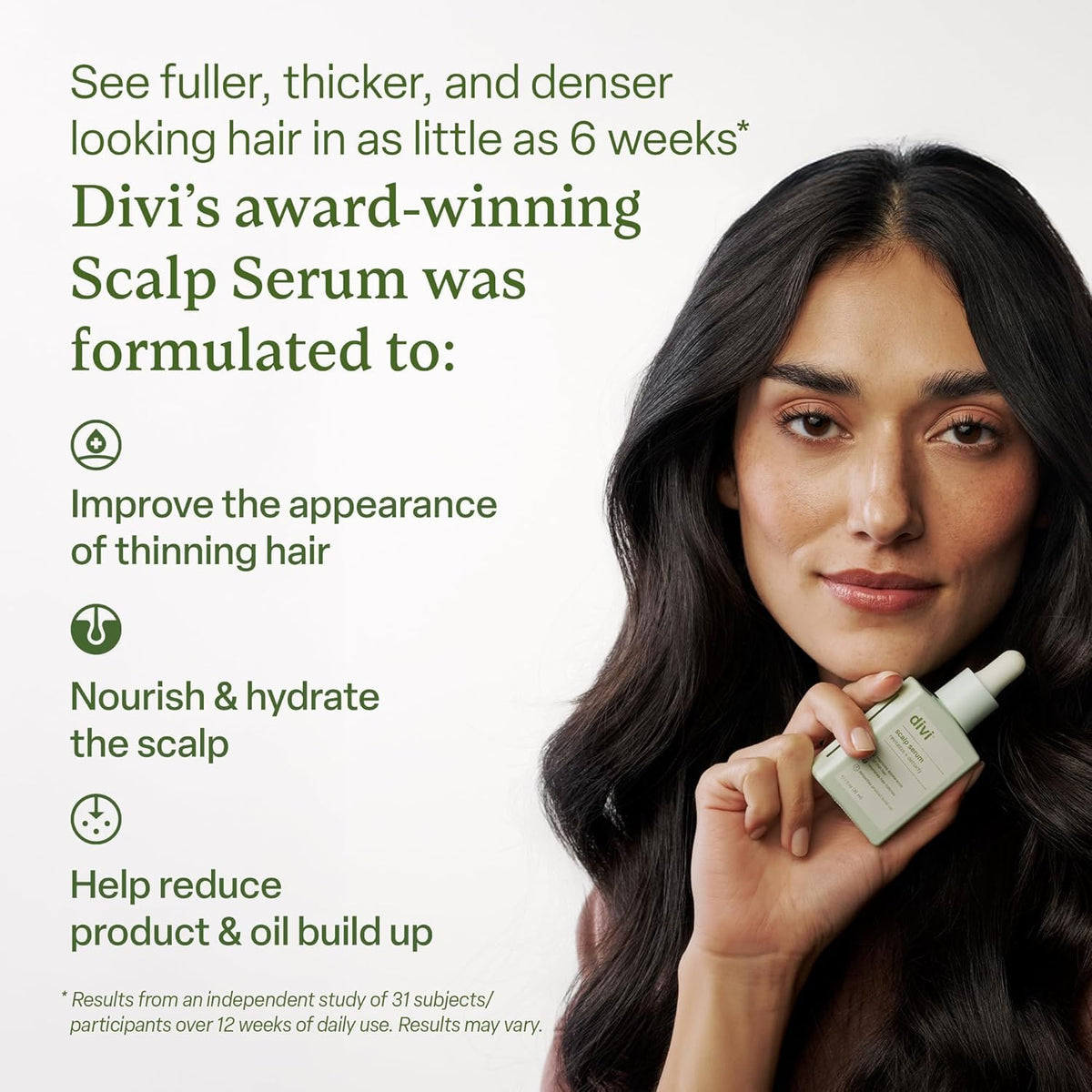 divi scalp serum with rosemary and peppermint botanicals highlighting soothing ingredients