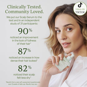 divi scalp serum texture being poured to show lightweight, non-greasy consistency