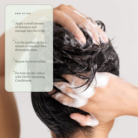 divi serum application demonstration on scalp showing targeted nourishment benefit