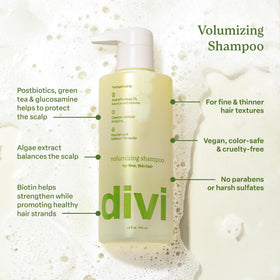 Divi label close-up highlighting ingredients and gentle formula benefit