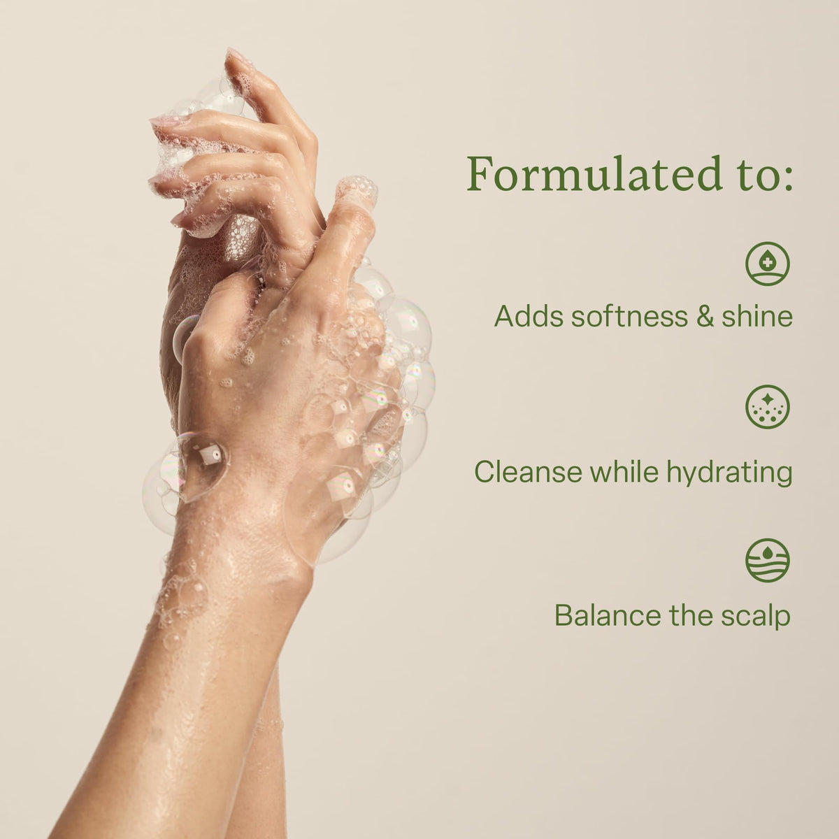 Divi shampoo foamy lather closeup demonstrating gentle cleansing power