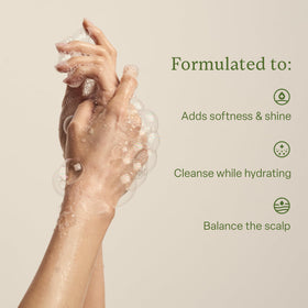 Divi shampoo foamy lather closeup demonstrating gentle cleansing power