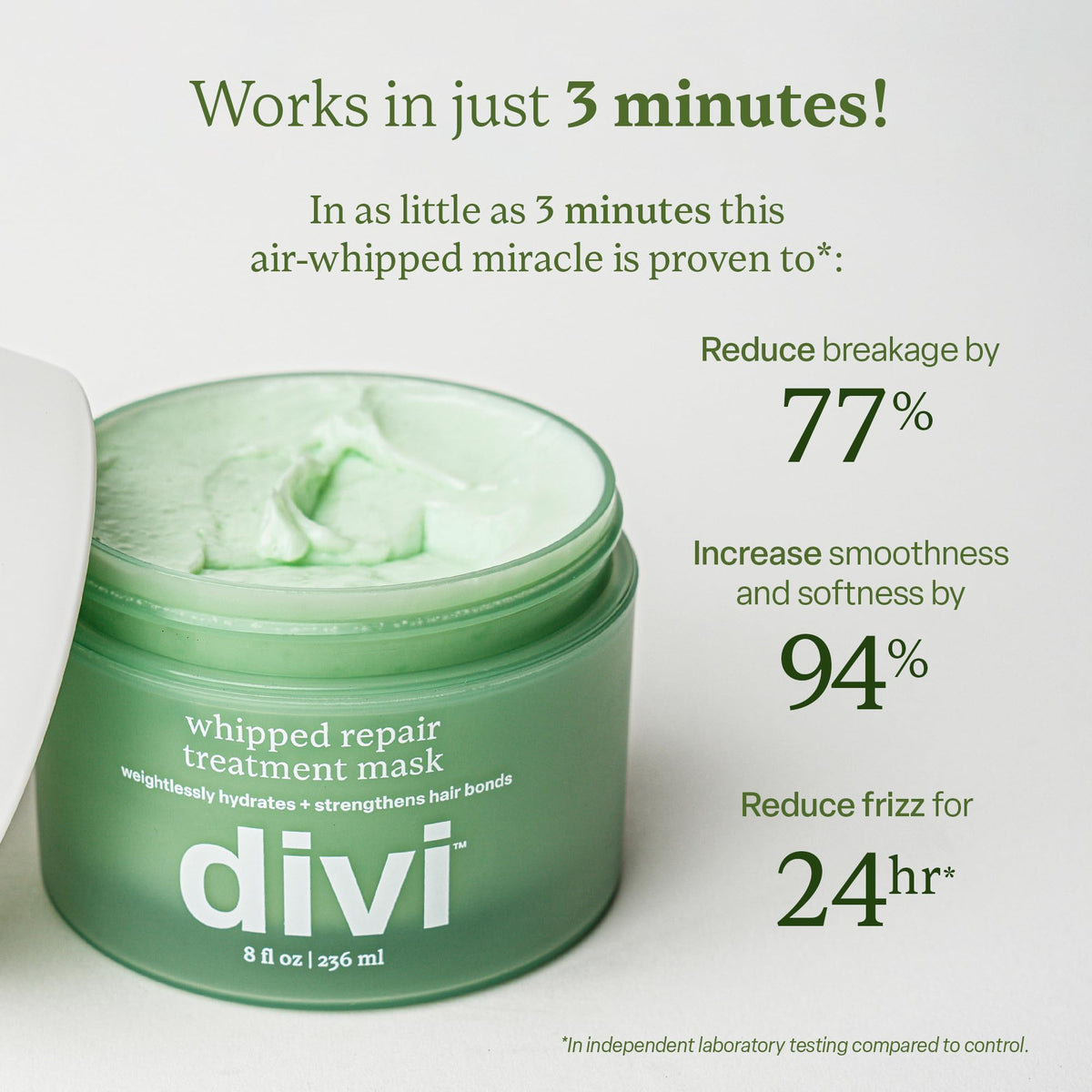 Divi jar held in hand to show 8 fl oz scale and travel-friendly benefit