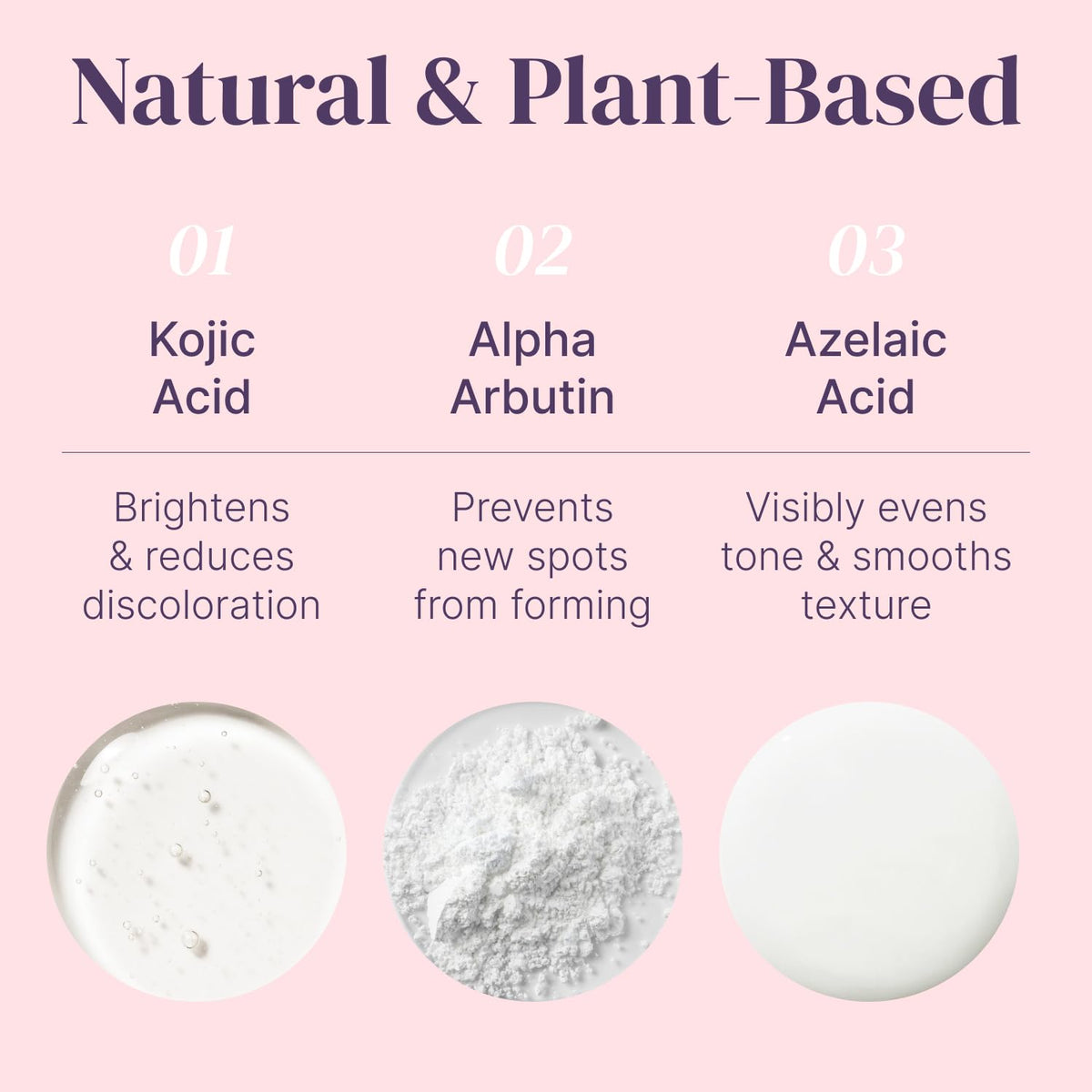 Divine Derriere active ingredient display including mulberry and kojic extract benefits